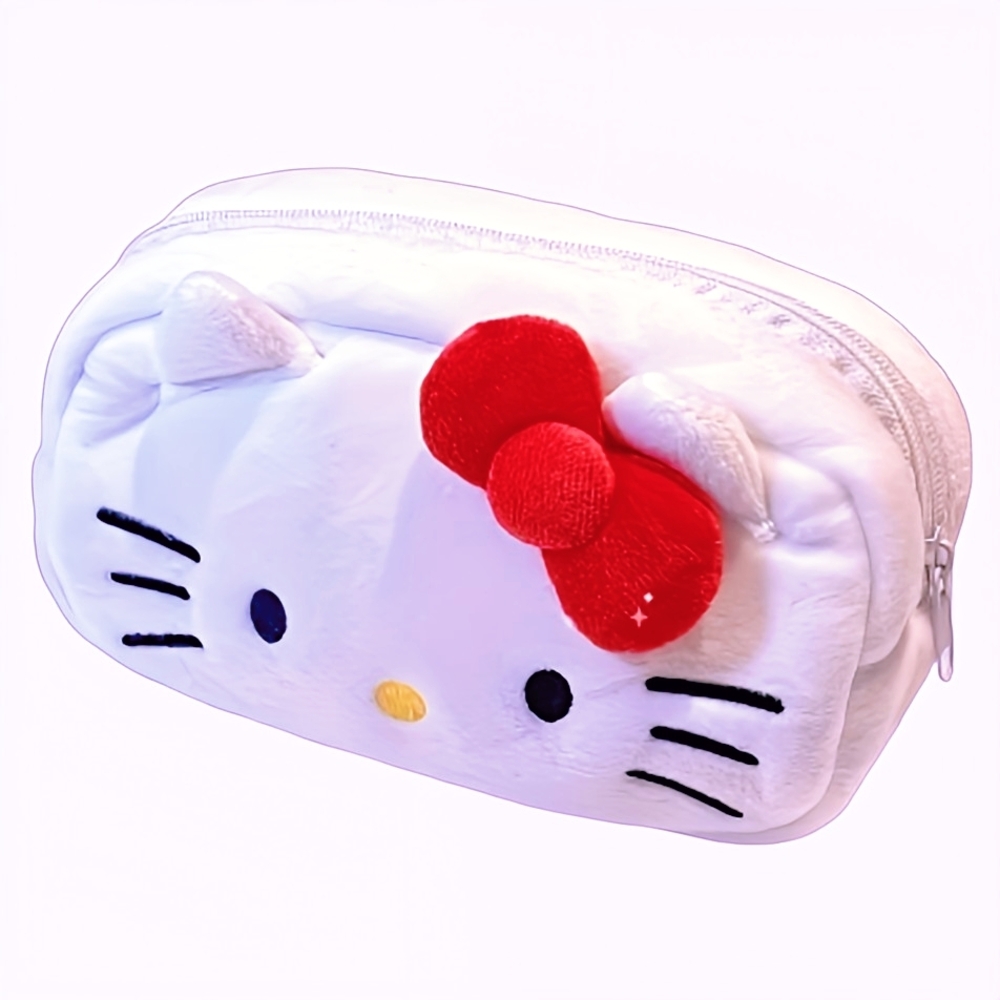 Cute Hello Kitty Plush Pencil Case Or Makeup Case - 19cm x 13cm